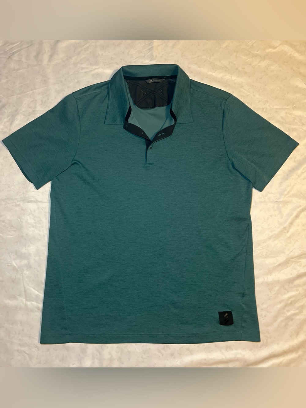 Adidas Adicross Men’s Golf Polo Shirt with Mesh Vent,Heathered Teal/Dark Green,L